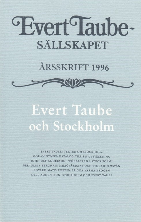 1996: Evert Taube och Stockholm